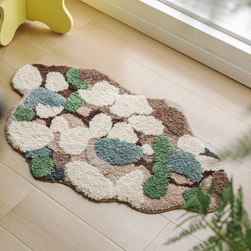 Forest Flocking Moss Rug Irregular Floor Mat Pet Mat