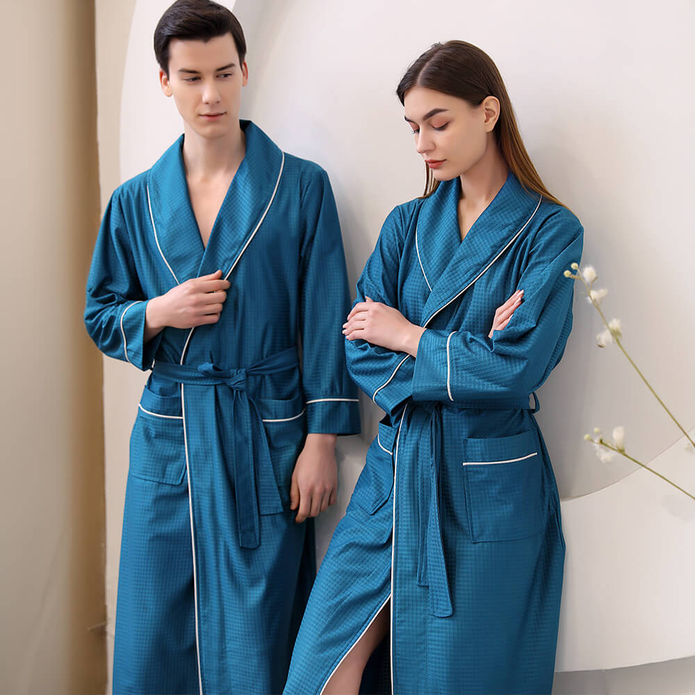 Satin Skin-Friendly Quick-Dry Long Couple's Bath Robe