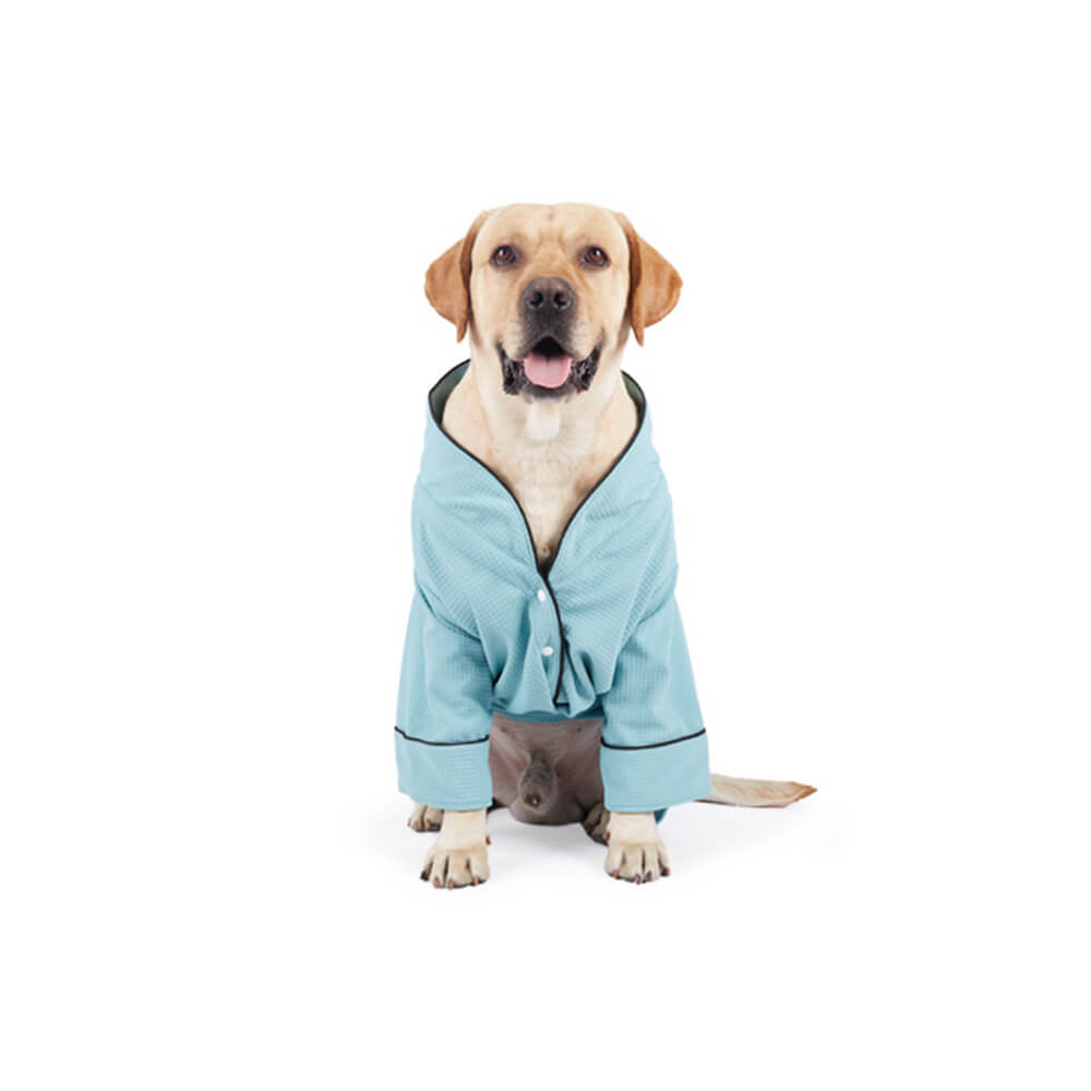 Waffle Cozy Quick-Drying Wearable Pet Towel Dog Bath Robe