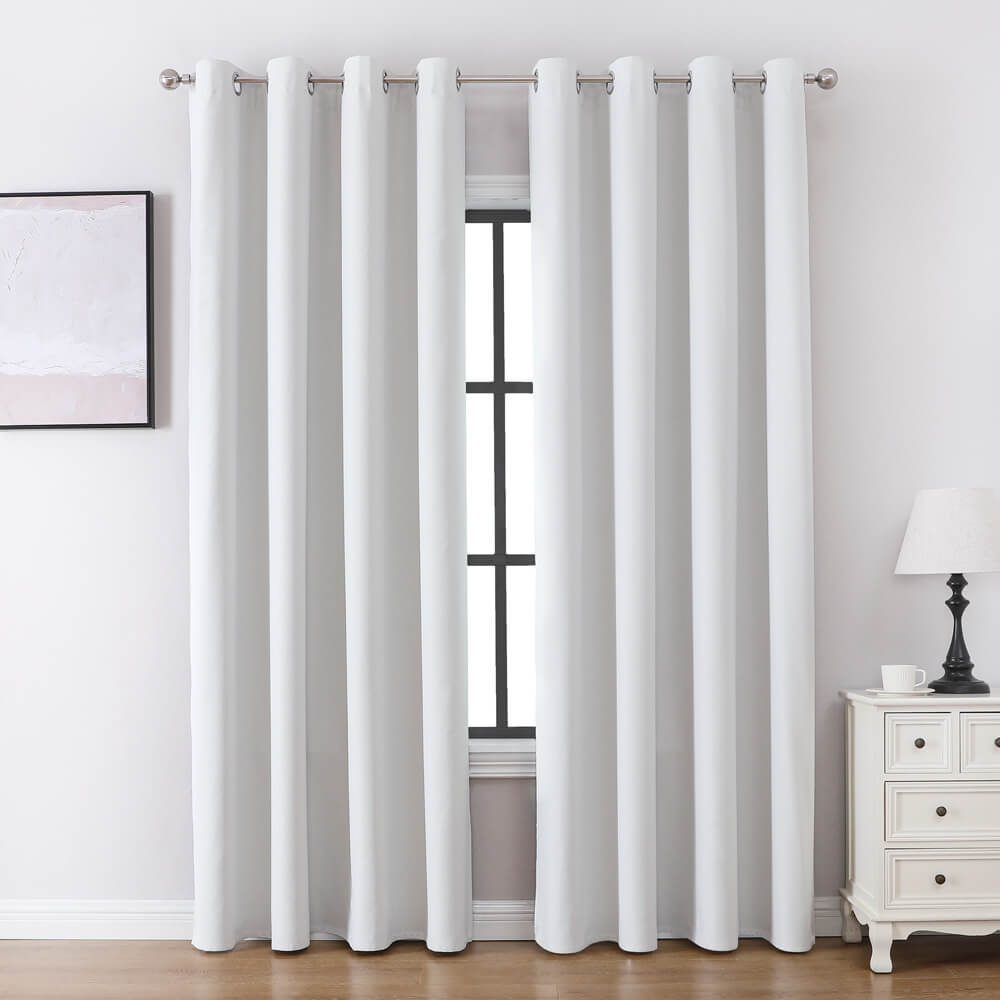 Waterproof Solid Color Linen Blend Blackout Curtains