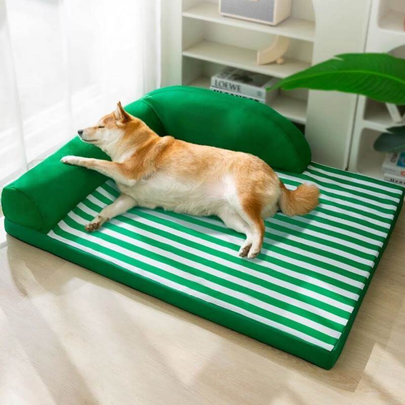 Cama tumbona a rayas impermeable Cama grande para perros refrescante