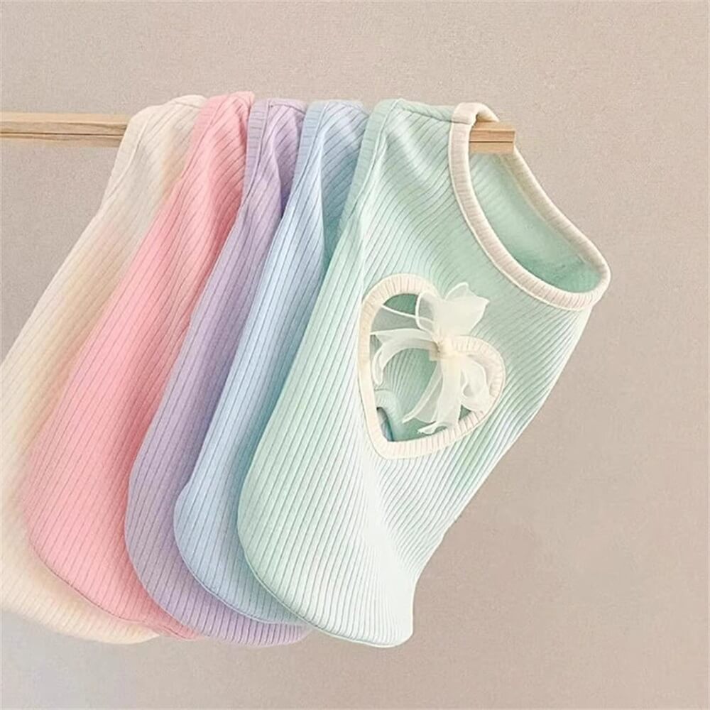 Pastel Bow-Knot Dog Tank Tops