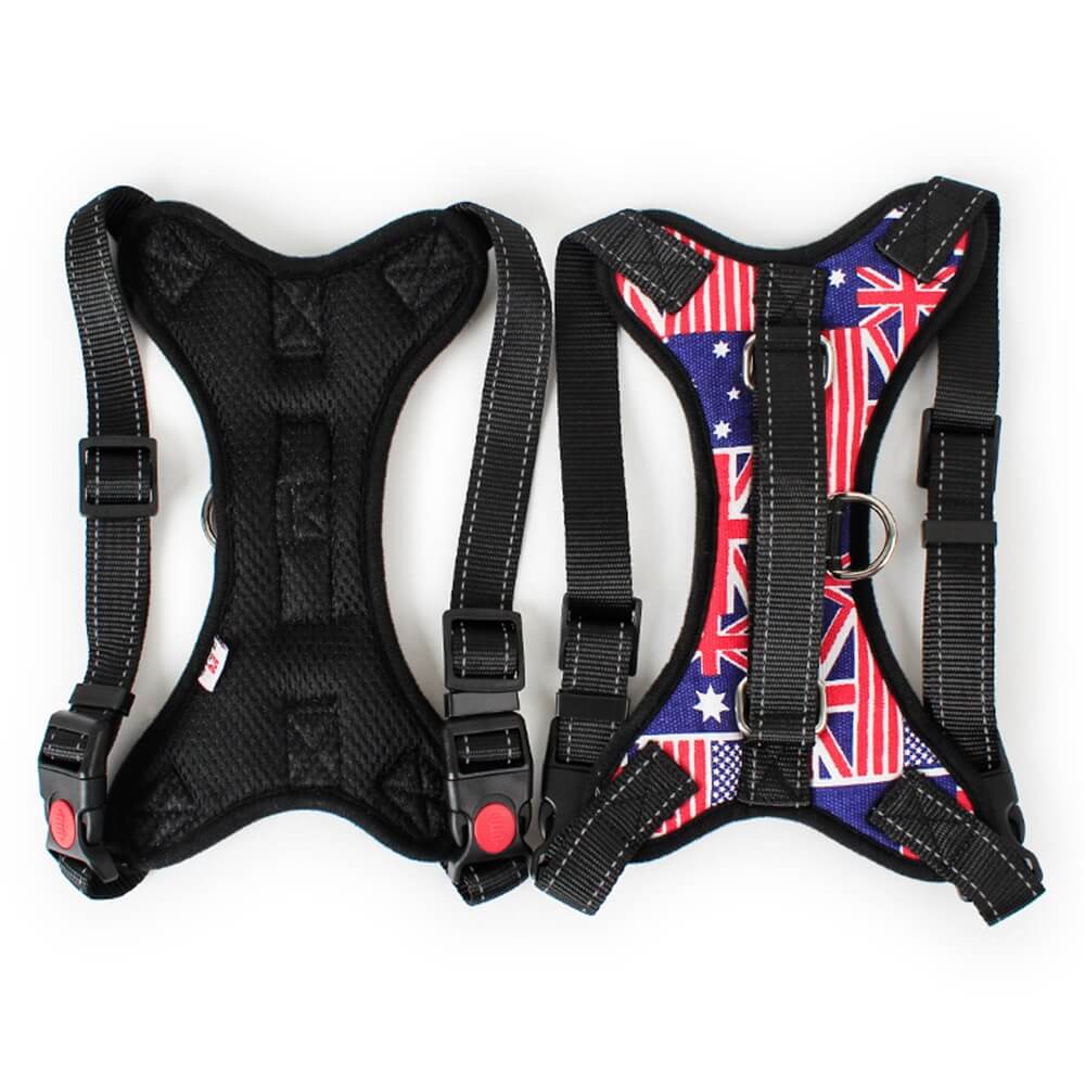 Union Jack Dog Harness with Traction Rope – Stylish and Functional Walking Gea