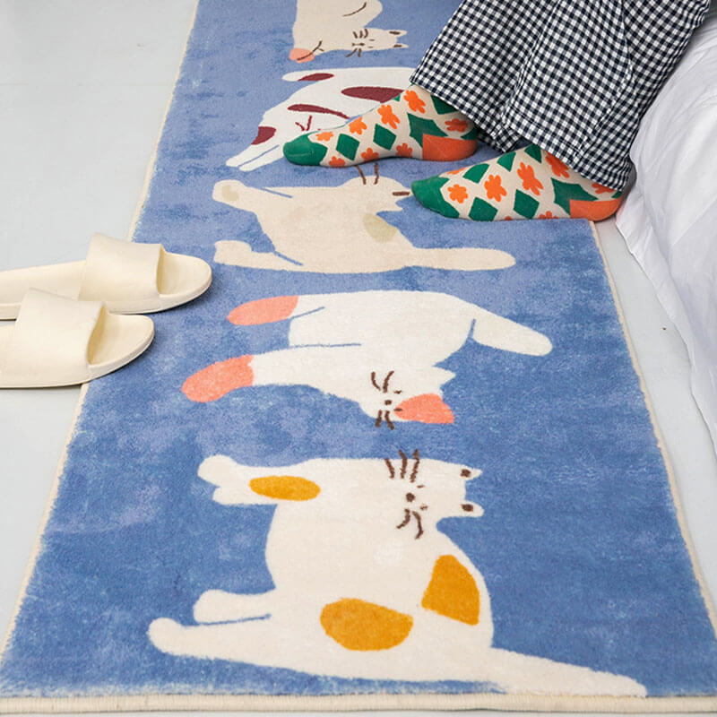 Adorable tapis de chevet à motif de chat et de chien pour animaux de compagnie