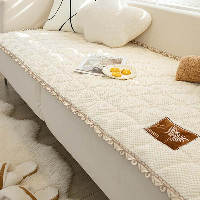 Bread Shape Chenille Non-slip Couch Cover