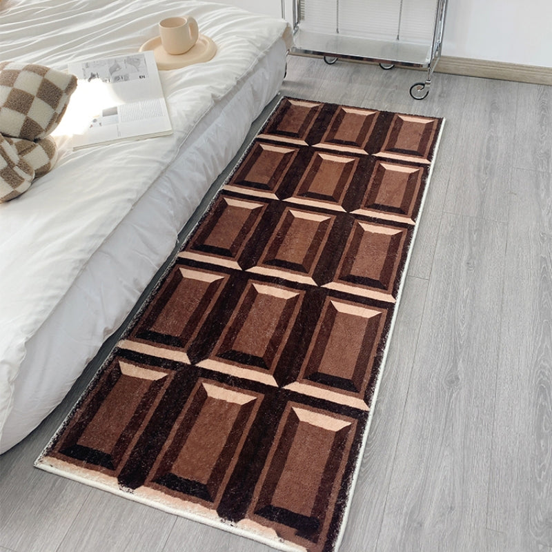 Tapis pour animaux de compagnie moelleux tridimensionnel créatif chocolat