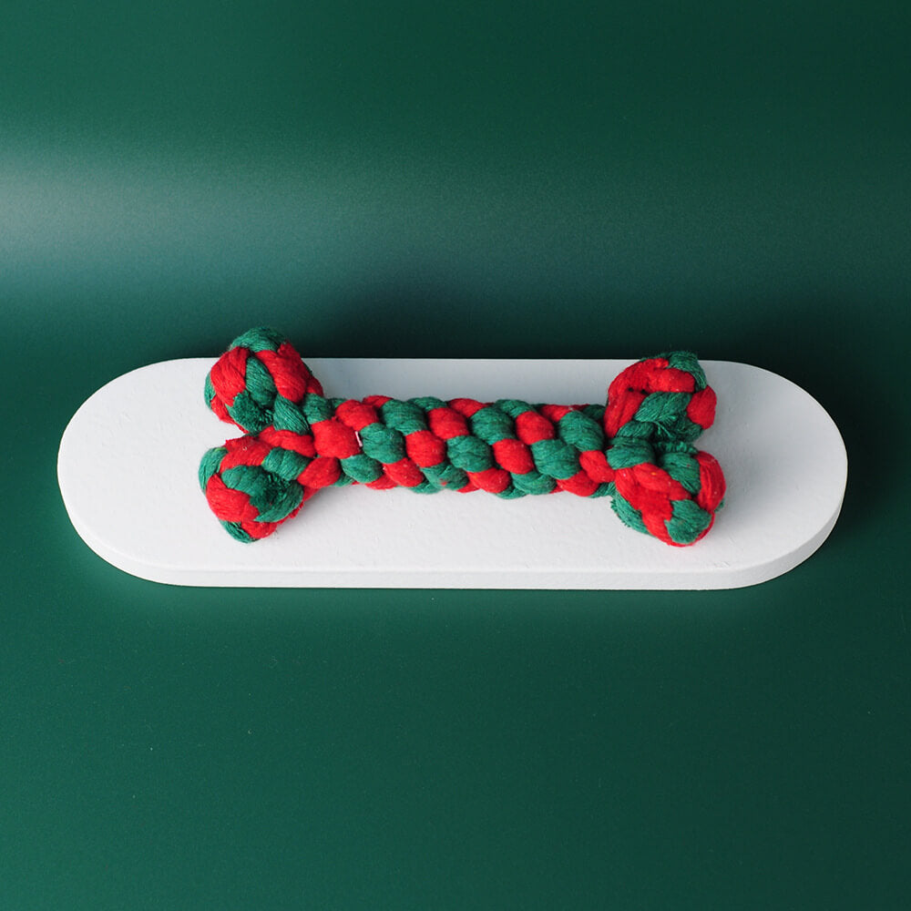 Christmas Cotton Rope Toy Chew Resistant Luxury Dog Gifts Teething Toys