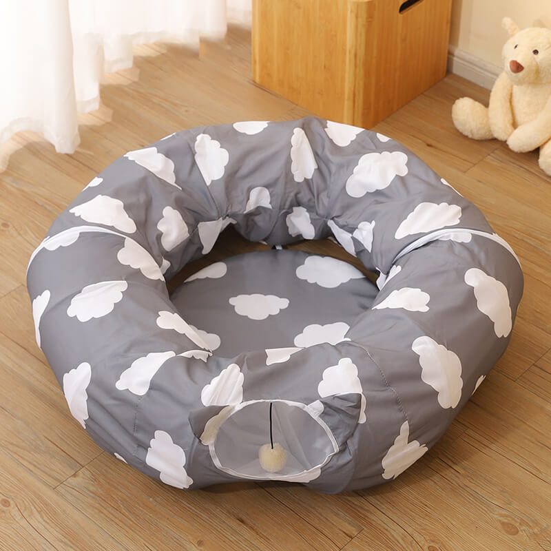 Lit tunnel pliable et respirant pour chat