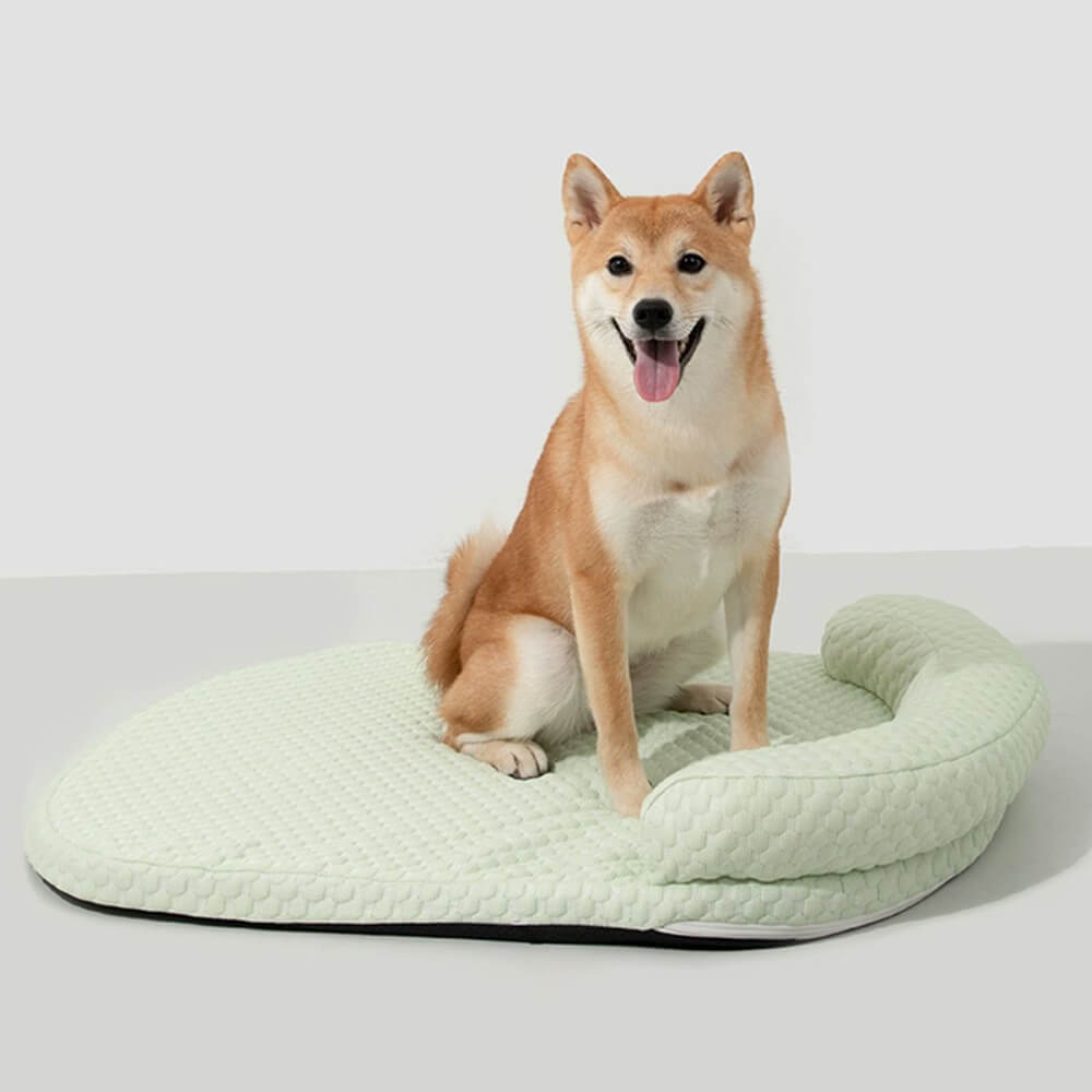 Cama de travesseiro para cachorro com suporte para pescoço respirável e refrescante