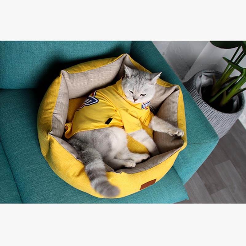 Cama para animais de estimação em formato de coroa Cama aconchegante para cães e gatos