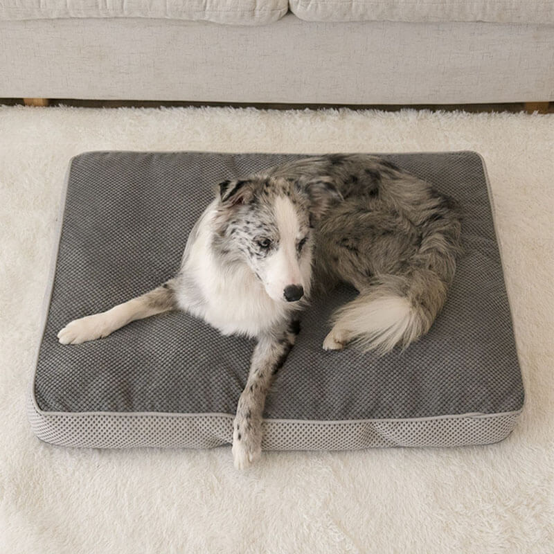 Large Grey Breathable Pet Sleeping Mat Removable Dog Cushion Bed