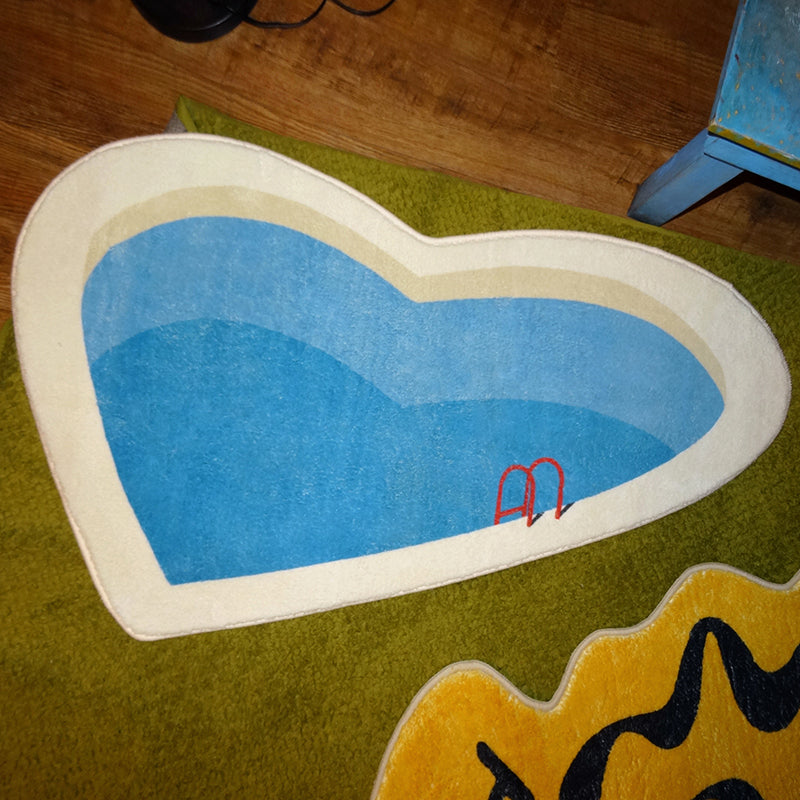 Tapis pour animaux de compagnie Tapis de piscine en forme de coeur romantique