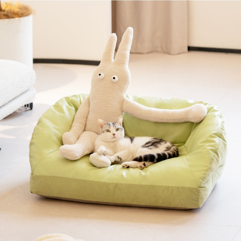 Sofá-cama de couro para cães e gatos