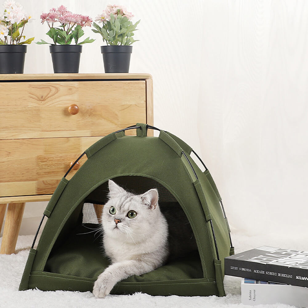 Lit de tente pliable pour chat de camping intérieur