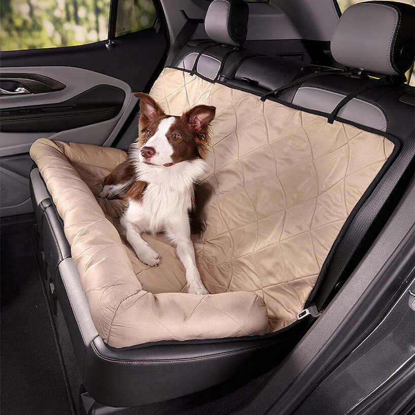 <tc>Asiento de coche para perros, asiento trasero protector para viaje - mediano y grande</tc>