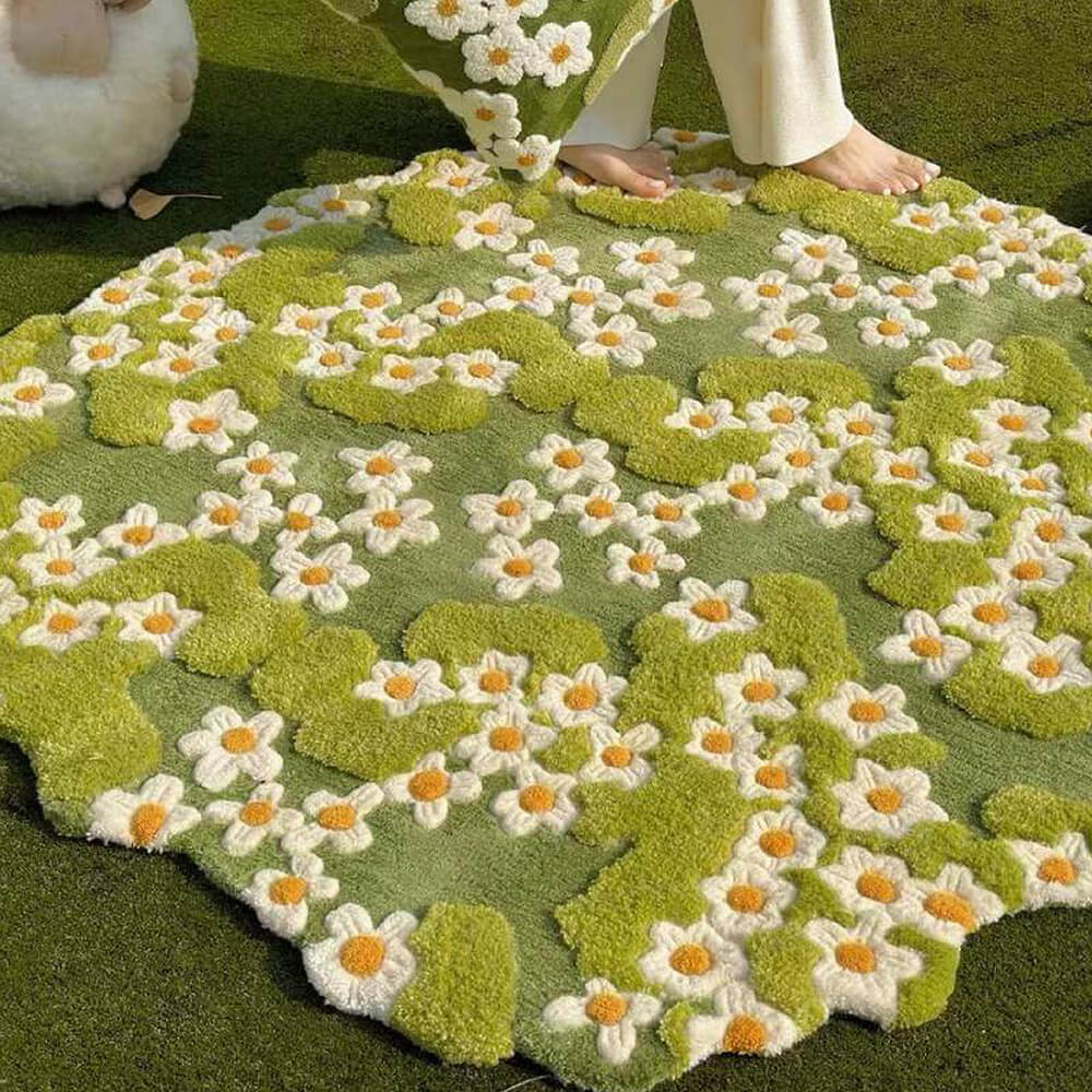 Tapis de mousse de luxe Tapis pour animaux de compagnie en laine touffeté à la main