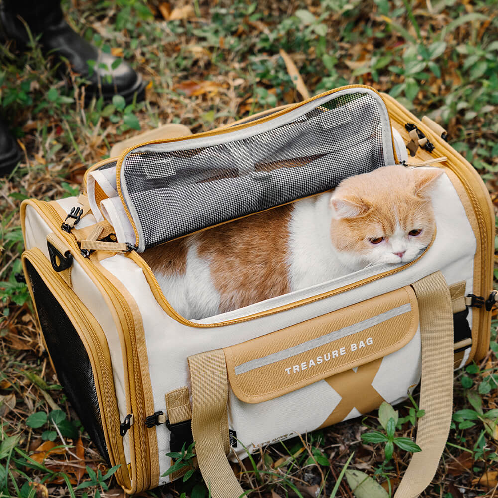 Bolsa portátil dobrável e respirável para animais de estimação