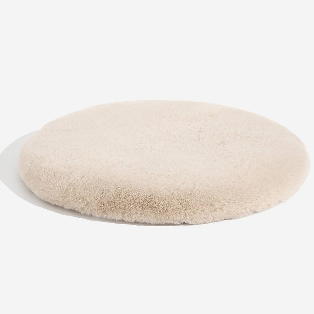 Super Soft Handmade Imitation Fur Round Fluffy Pet Fuzzy Mat