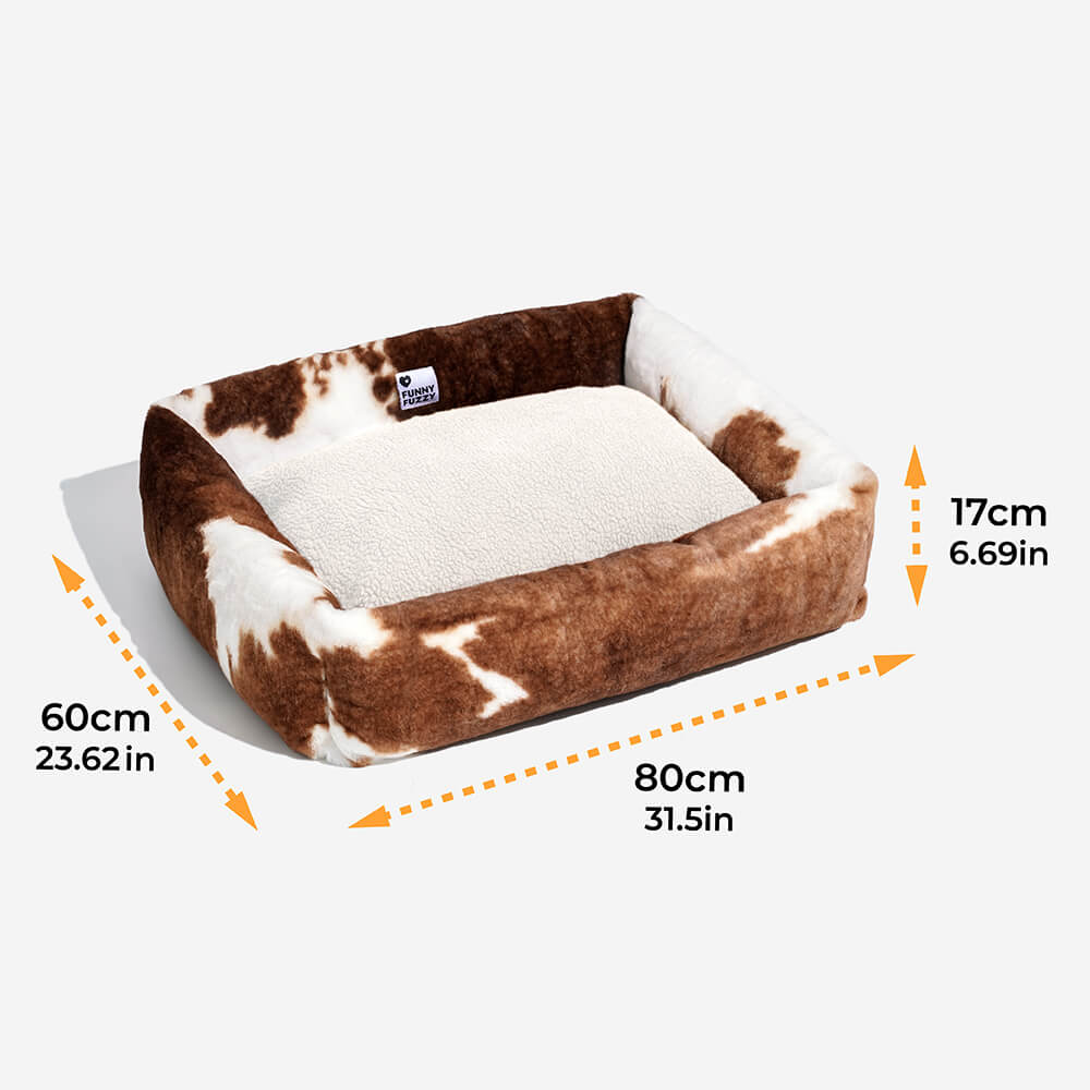 Wildlife Series Cowhide Leopard Print Pet Dog Bed