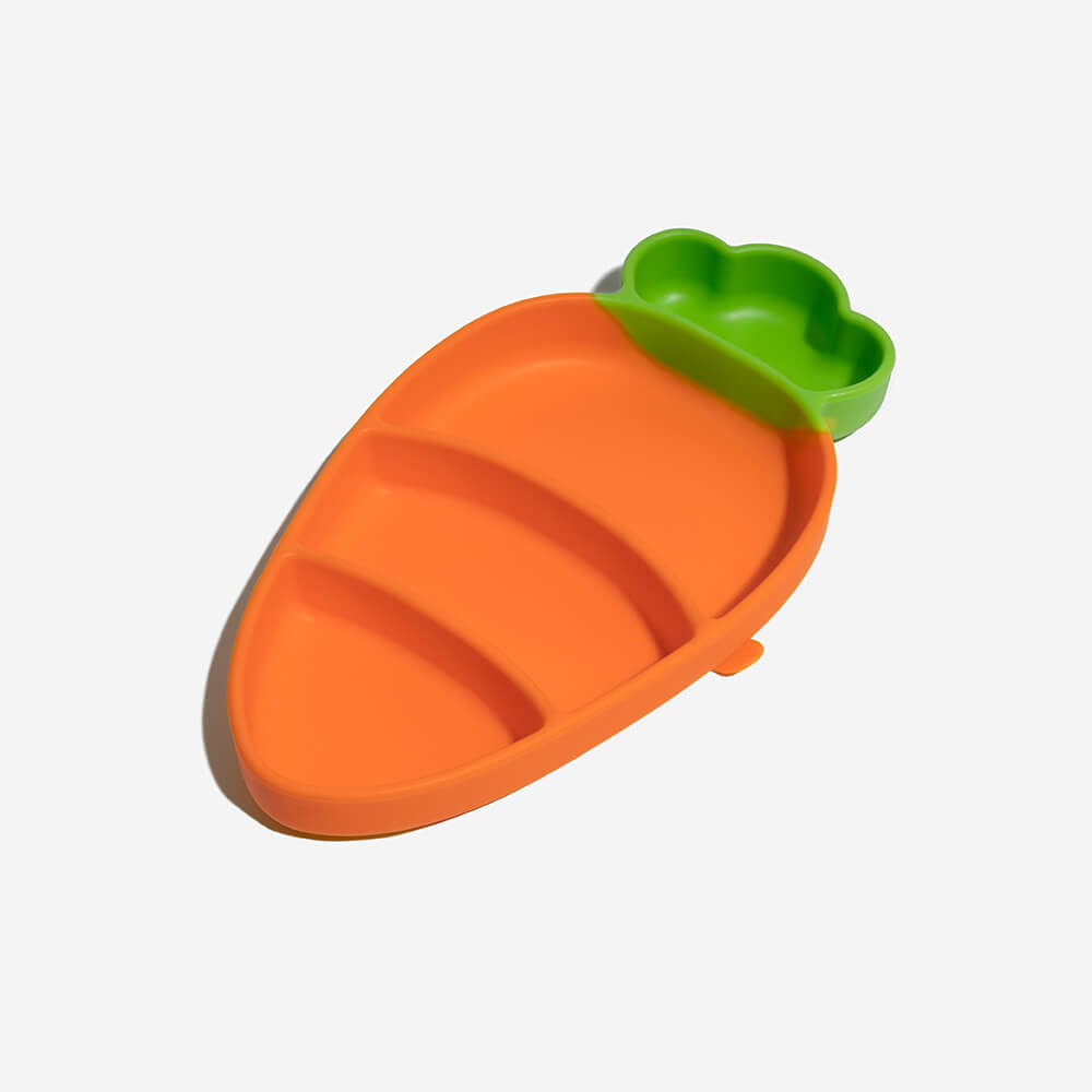 Carrot Silicone Suction Cup Pet Bowl